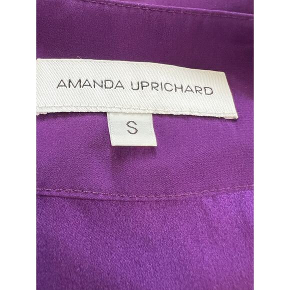 Amanda Uprichard Silk Ruffle Mini Dress Purple S - Picture 5 of 6